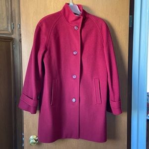 Vintage red wool A-line Coat